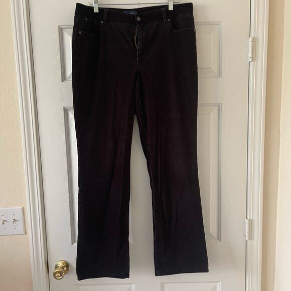 Size 16 Talbots Black Curvy Fit Bootcut Corduroy Pants - Picture 2 of 7